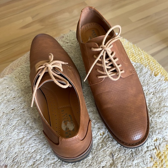 Perry Ellis Brown Leather Men's Shoes Size 9.5 US - Picture 2 of 7